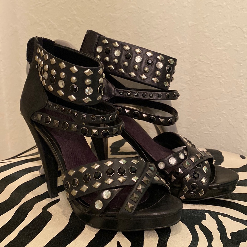 Rock N Roll Black Studded Aldo Heels